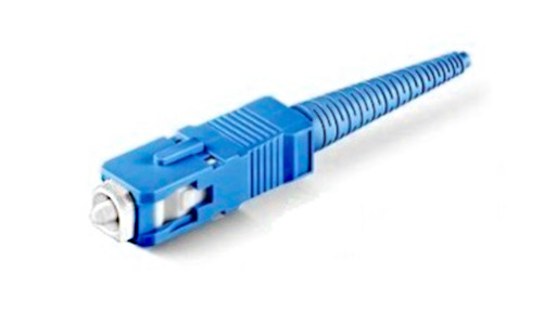 Un conector óptico tipo SC
