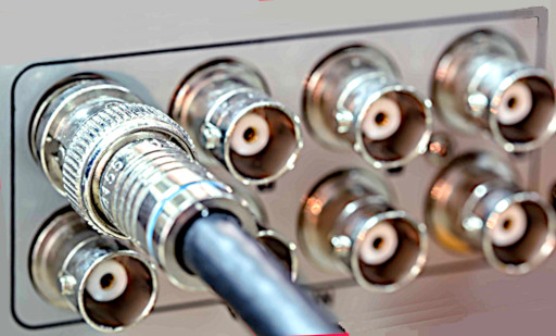 Coaxial cables are used to transmit high-quality audio and video signals.
