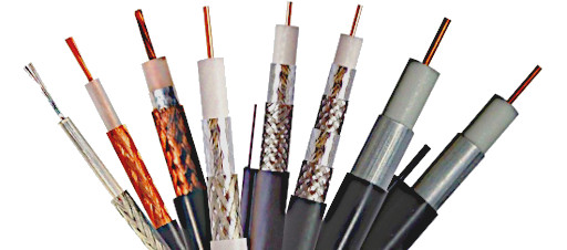 Coaxial cables transmit high-frequency electrical signals.
